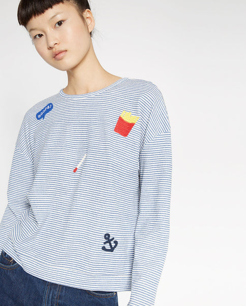 SWEATSHIRT WITH PATCHES