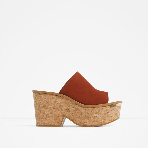 CORK AND LEATHER WEDGES