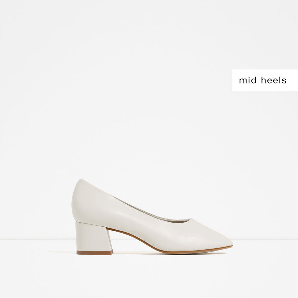 LEATHER BALLERINAS WITH HEEL