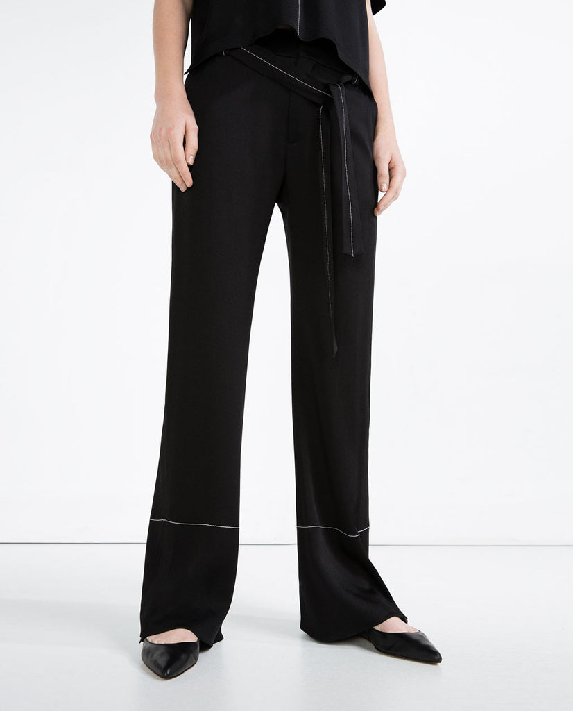 WIDE-LEG STUDIO TROUSERS