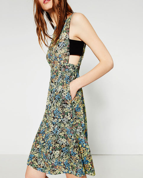 PRINTED GUIPURE LACE DRESS