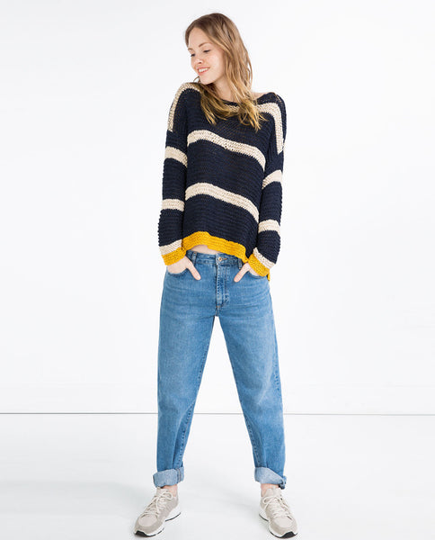 STRIPED RIBBON SWEATER