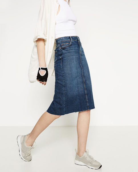 DENIM MIDI SKIRT