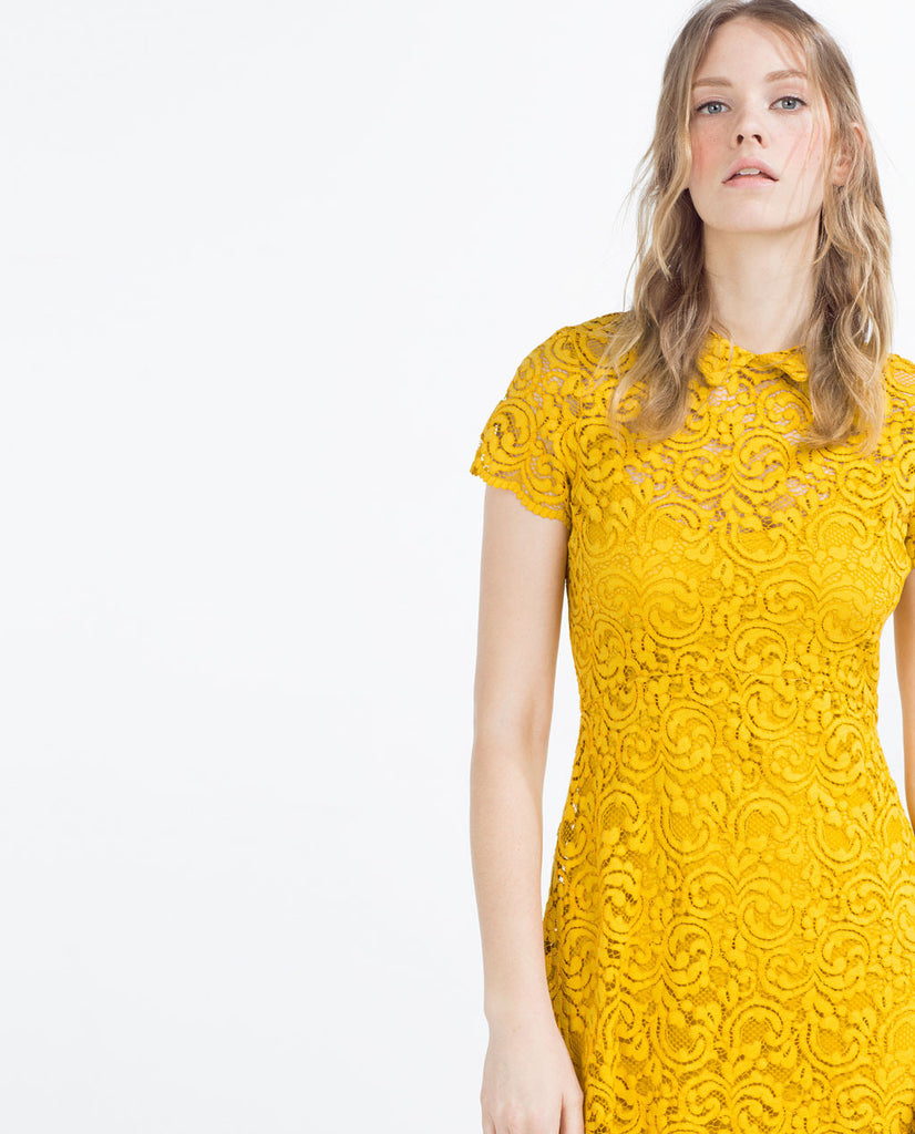 LACE DRESS WITH FLOUNCE SKIRT